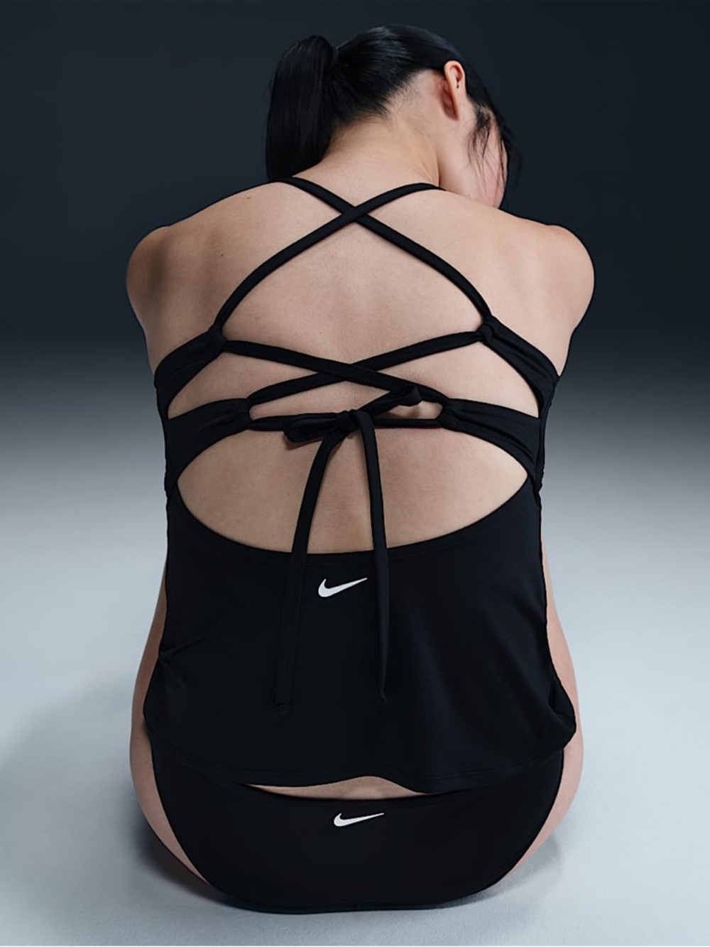 Nike Swim Women’s Lace Up Hi Neck Tankini Top Size Small NWT - Picture 4 of 11
